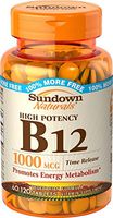 Sundown B-12 1000 mcg Tablets, Time Release 60 ea (Pack of 6)