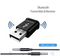 USB Bluetooth 5.0+ EDR Adapter, Mini Bluetooth Transmitter Receiver, Wireless Audio Adapter with 3.5mm AUX for Car Headphones PC TV Home Stereo Sound System, USB Power Supply, No Driver Required