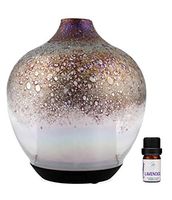 Prairie Essentials Hand Blown Glass Essential Oils Diffuser 120ml with 5ml Bottle of Lavender 100% Pure Therapeutic Grade Essential Oil