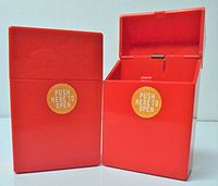 4 Flip Open Red Plastic Cigarette Case Holds Kings - 3114Red