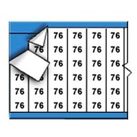 Brady WM-76-PK Repositionable Vinyl Cloth (B-500), Black on White, Solid Numbers Wire Marker Card (25 Cards)