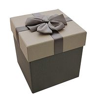 Drasawee Elegant Square Gift Wrap Box for Xmas Birthday Wedding Festival Gift 5X5X6" Grey