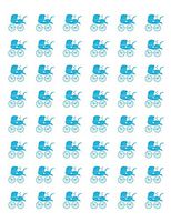 Special Pack 48 Light Baby BOY Blue Carriage Envelope Seals Labels Stickers 1.2" Round #CUAS