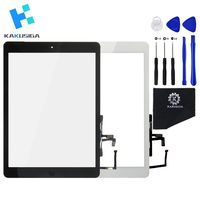 Kakusiga Compatible with ipad Air 1st (5th Generation) Touch Screen Glass Digitizer Replacement, Home Button Flex, Adhesive Tape,Repair Tools kit (Black)