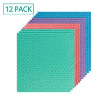 Homeries Swedish Dishcloth for Kitchen (Bulk Pack of 12) – Reusable Cellulose Sponge Cloths for Cleaning – Eco Friendly, No Odor, Washable, Absorbent Cleaning Cloth Hand Towel