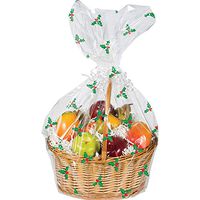 Creative Converting 331310 Holly Basket Bag, 24" x 25", Multi-color