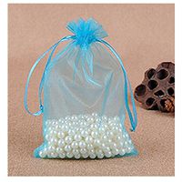 MELUOGE 100pcs 5X7 Inches Organza Drawstring Jewelry Pouches Bags Party Wedding Favor Gift Bags Candy Bags (Turquoise)