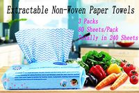 Disposable Dish Cloths 3 Packs-240 Sheets Non-Woven Kitchen Paper Towels Reusable Non-Stick Multi-Purpose Cleaning Wipes oil-Absorbing Paper Wiping Rags Absorbent Napkin Dishcloth Quick Dry