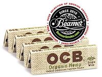 4 OCB Organic Single Wide Cigarette Rolling Papers Pack (50 Leaves Per Pack) + Limited Edition Beamer Smoke Sticker. Used with Legal Smoking Herbs, Rolling Tobacco, Herbal Mixes, and Non Tobacco Items