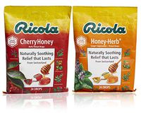 Ricola Honey Herbal Cough Suppressant Throat Drops Variety Pack, 2 Cherry Honey & 2 Honey Herb, 24ct (Pack of 4)