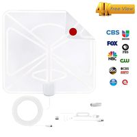 HDTV Antenna Indoor, HENSUN 4K Digital TV Antenna 50-80 Miles Range Outdoor with Newset Amplifier Signal Booster - 4K Local Channels Broadcast for All Types of Smart Television Outdoor - Transparent