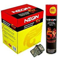 Neon 5x Ultra Refined Butane Fuel Lighter Refill Gas+FREE Eagle torch lighter (4pack)