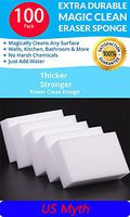 USmyth 4.3x2.8x1.2 Inch Durable Thicker Magic Eraser Cleaner Sponge Safe Melamine Foam - 100 Pack