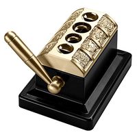 CIGARLOONG Cigar Cuttter Ancient Tradition Pattern for 2 Flat Cut and 2 V Cut Table Scissors(Color:Gold+Black 2)