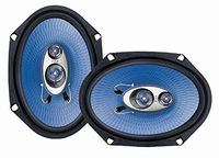 6" x 8" Car Sound Speaker (Pair) - Upgraded Blue Poly Injection Cone 3-Way 360 Watts w/ Non-fatiguing Butyl Rubber Surround 70 - 20Khz Frequency Response 4 Ohm & 1" ASV Voice Coil - Pyle PL683BL