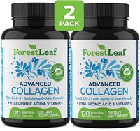 Advanced Collagen Supplement, Type 1, 2 and 3 with Hyaluronic Acid and Vitamin C - Anti Aging Joint Formula - Boosts Hair, Nails and Skin Health - 240 Veggie Capsules - by ForestLeaf