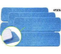 HOMEE Microfiber Mop Pads 18 x 6 inch, Reusable Pros Head Wet Dry Mops Refill Fit for Most Spray Mops and Reveal Mops Gift - 6 Pack