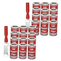 2 Pack Commercial Grade Lint Rollers, 1 Handle 12 Rolls Each