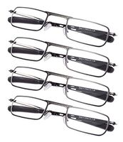 4-Pack Small Lens Reading Glasses Readers Men Women Readers Men Women Gunmetal +4.0