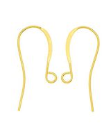 20pcs 14k Gold plated Sterling Silver 18mm Elegant French Earring Hooks Ear Wire Connectors (Wire ~0.6mm -22GA) SS217-G