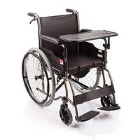 FLYSXP Wheelchair Portable with Toilet Manual Elderly Disabled Travel Wheelchair Lightweight Folding Transport Travel Self-propelled Walker Wheelchair