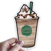 Grantedesigns Coffee Frappuccino Sticker Decal for Laptop or Any Flat Surface