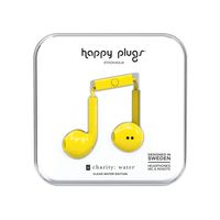 Happy Plugs Earbud Plus in-Ear Fashion-Tech Headphones with Mic and Remote, Yellow