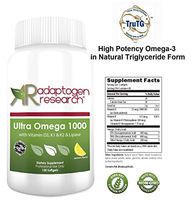 Ultra Omega 1000 with Vitamin D3, K1, K2 | 1000mg of the Omega 3 Fatty Acids EPA & DHA  | Fish Oil in the Triglyceride Form Plus Lipase for Maximum Absorption | NO Aftertaste | 120 Softgels