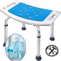 Medokare Shower Stool with Padded Seat - Shower Seat for Seniors with Tote Bag and Handles, Shower Bench Bath Chair for Elderly, Handicap Tub Shower Seats for Adults (White Stool)