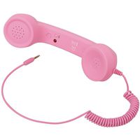 ttnight 3.5 MM Handset Retro Radiation Proof Phone Receiver Socket for Android/iOS Mobile Phone (Pink)