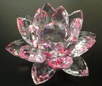 5'' Pink Color Delicate Decorative Crystal Lotus Flower
