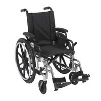 Viper Wheelchair with Flip Back Removable Arms, Desk Arms, Swing Away Footrests, 14" Seat