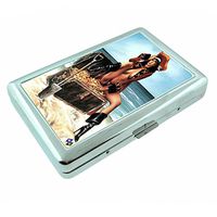 Sexy Pirate Pin Up Girl Silver Cigarette Case S1 Smoking Metal Wallet Id Holder 4" X 2.75"