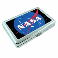 NASA Metal Silver Cigarette Case Holder Wallet RFID-blocking