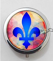 BlackKey Fleur De Lis Design 3-Compartment Decorative Pocket Gift Box Case Organizer for Pill, Color 1 -392