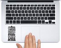 Tardis Time and Space Quote Doctor Who Printed Trackpad Clear Vinyl Decal Sticker Compatible with Apple MacBook Pro Air 11" 12" 13" 15" All Years Laptop Keyboard (New 13" MacBook Pro)