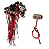 25 Pcs 9V Battery Clip Connector Battery Buckle Wire Connectors Short Cable Connection 15cm Length (T Type Hard Shell)