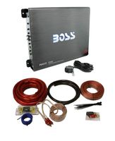 Boss R3400D 3400W Mono Block Class D Car Amplifier + Remote + 1/0 Gauge Amp Kit