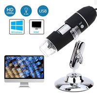Buywell 1000x Magnification Endoscope, 8 LED USB 2.0 Digital Microscope,Mini Camera with Metal Stand, Compatible with Mac Window 7 8 10 Linux