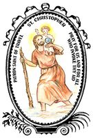 St Christopher Patron of Travel 4"x6" Set of 6 Linen Postcards