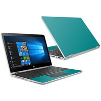 MightySkins Skin Compatible with HP Pavilion x360 15.6" (2018) - Solid Teal | Protective, Durable, and Unique Vinyl Decal wrap Cover | Easy to Apply, Remove, and Change Styles | Made in The USA