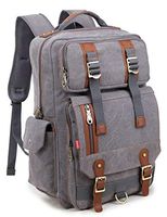 Crest Design Canvas Hiking Travel Daypacks School Laptop Backpack Rucksack 30L (Grey)