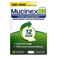 Mucinex DM 12 Hr Expectorant & Cough Suppressant Tablets, 40 ct
