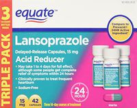 Equate - Lansoprazole 15 mg, Acid Reducer, 42 Capsules