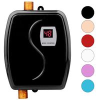 kbxstart Electric Tankless Hot Water Heater, 110V 3000W Hot Water Heater with LCD Digital Display for Hand/Face/Bowl Bathroom Kitchen Washing, Version 01- Black