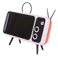 Lishiny Mini Speaker Retro TV Mobile Phone Screen Stand Wireless Portable Audio Speakers (Orange-A)