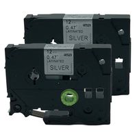 QPMY 2 Pack Compatible for Brother P-Touch Laminated TZe TZ Label Tape Cartridge 12mm x 8m (TZe-931 Black on Silver)