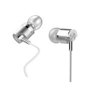 EAWE Wired Metal in Ear Earbuds Headphones with Mic and Case Super Bass Stereo Noise Isolating Ear Buds Inear Earphones - Lightweight, Alluminum Alloy, Inline Remote (Silver)