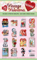15 Vintage Classic Valentine Cards with Envelopes