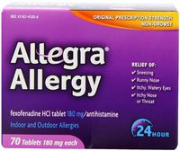 Allegra Adult 24 Hour Allergy Tablets, 180Mg, 140 Tablets